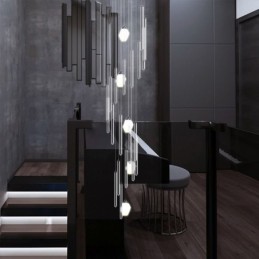 Cluster Pendelleuchte Moderne Große Anhänger Kristall Kronleuchter Duplex Treppe
