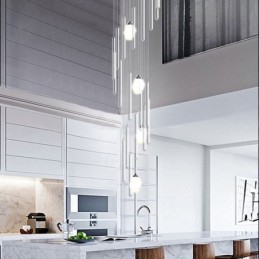 Cluster Pendelleuchte Moderne Große Anhänger Kristall Kronleuchter Duplex Treppe