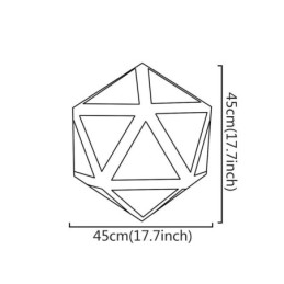 Geometrische Pendelleuchte in Rautenform, durchscheinendes 3D-Design