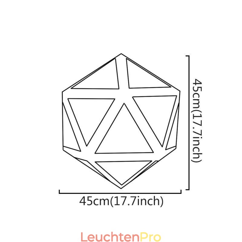 Geometrische Pendelleuchte in Rautenform, durchscheinendes 3D-Design