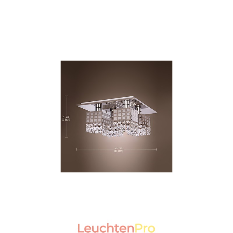 Kronleuchter Modern Kristall Edelstahl Wohnzimmer 4 Lichter