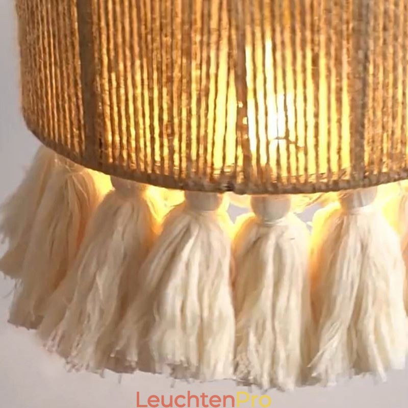 Hanfseil Pendelleuchte Retro Dekoration Deckenleuchte Quaste Lampenschirm