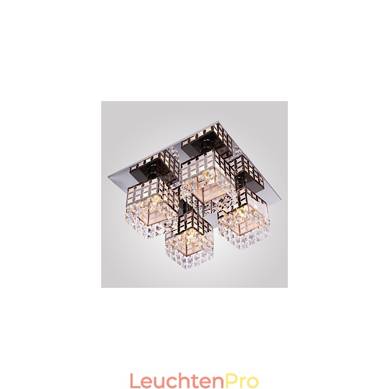 Kronleuchter Modern Kristall Edelstahl Wohnzimmer 4 Lichter