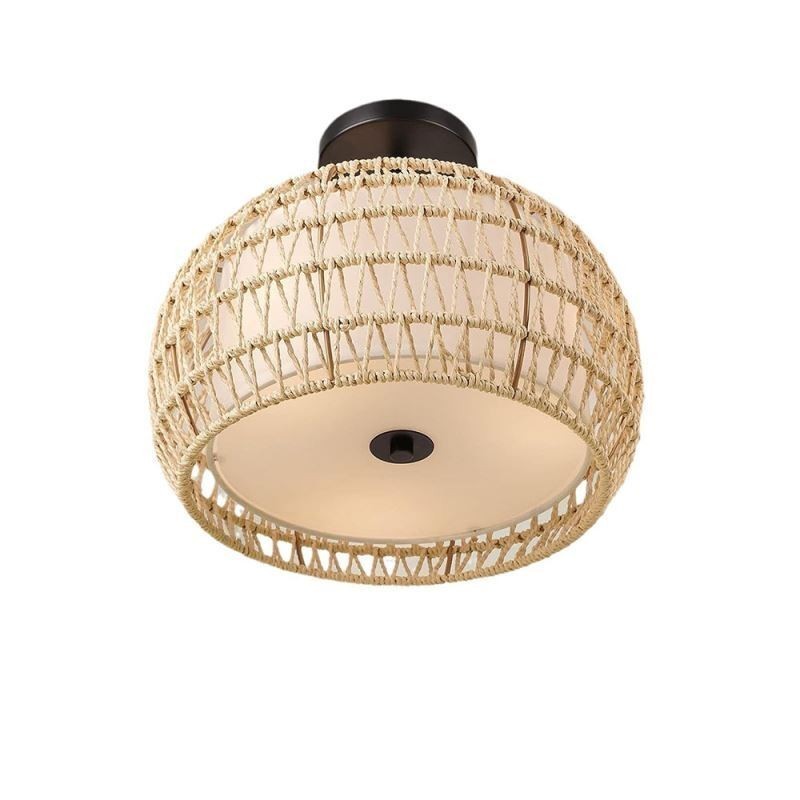 Deckenleuchte, rund, 32 cm, aus Papierseilstoff, 3 Lichter