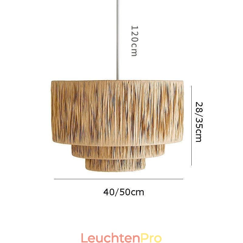 Country Retro Pendelleuchte Mehrschichtiges Papierseil Lampenschirm Deckenleuchte