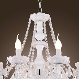 Kronleuchter Weiß Kristall Modern Living 8 Lichter
