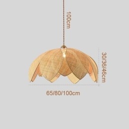 Rattan Lotus Pendelleuchte Cafe Retro Rattan Art Deckenleuchte