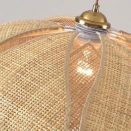 Rattan Lotus Pendelleuchte Cafe Retro Rattan Art Deckenleuchte
