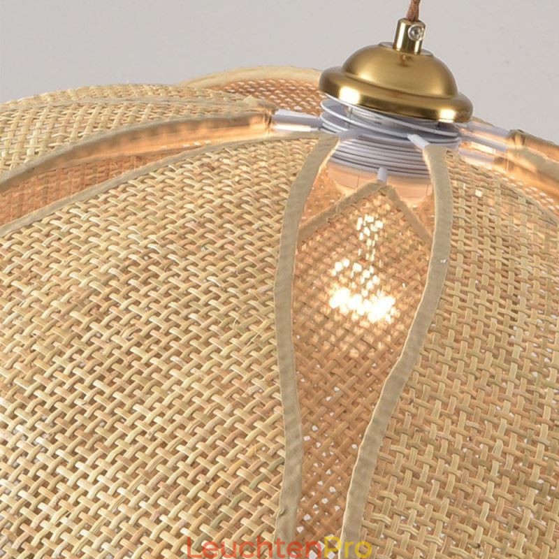 Rattan Lotus Pendelleuchte Cafe Retro Rattan Art Deckenleuchte