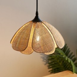 Rattan Pendelleuchte Retro Rattan Deckenleuchte