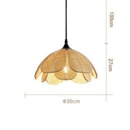 Rattan Pendelleuchte Retro Rattan Deckenleuchte