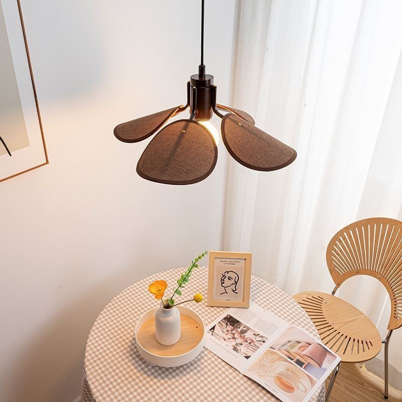 Nordische Pendelleuchte Wabi Sabi Stil Stoff Lampenschirm Dekorative Deckenleuchte