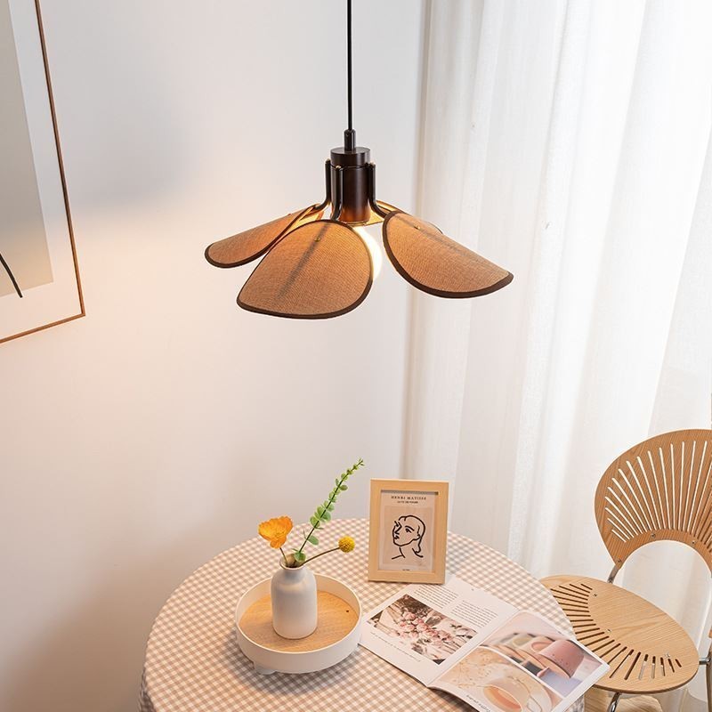 Nordische Pendelleuchte Wabi Sabi Stil Stoff Lampenschirm Dekorative Deckenleuchte