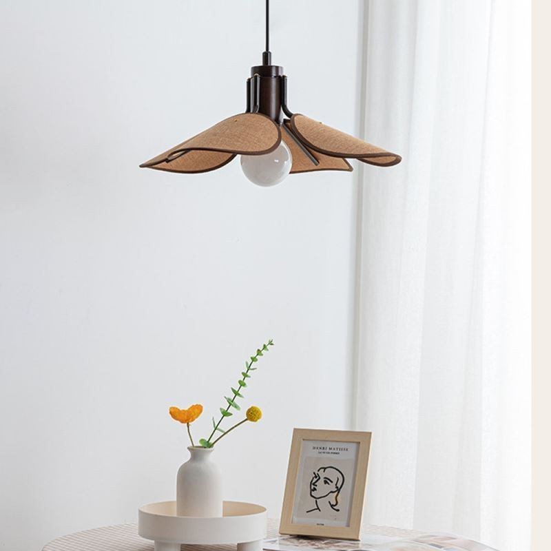 Nordische Pendelleuchte Wabi Sabi Stil Stoff Lampenschirm Dekorative Deckenleuchte