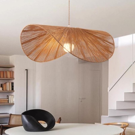 Retro Pendelleuchte Kreative Wabi Sabi Strohhut Hanfseil Deckenleuchte Retro Pendelleuchte Kreative Wabi Sabi Strohhut Hanfseil Deckenleuchte