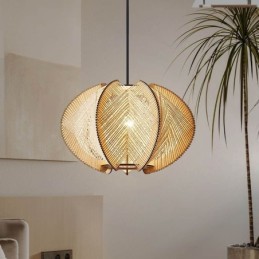 Nordische Pendelleuchte, Retro-Wabi-Sabi-Stil, handgefertigte Deckenleuchte aus Massivholz