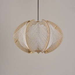 Nordische Pendelleuchte, Retro-Wabi-Sabi-Stil, handgefertigte Deckenleuchte aus Massivholz