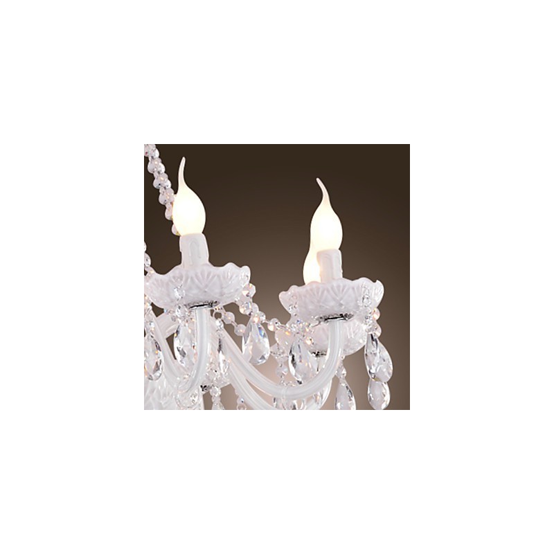 Kronleuchter Weiß Kristall Modern Living 8 Lichter