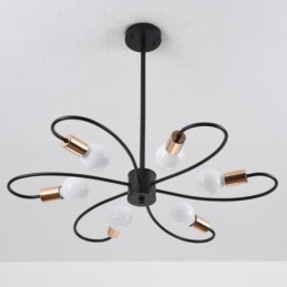 Rustikaler Kronleuchter 6 Lichter Klassische Blütenblätter Deckenleuchte