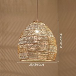Handgewebte Pendelleuchte Rattan Hängeleuchte Bauernhaus