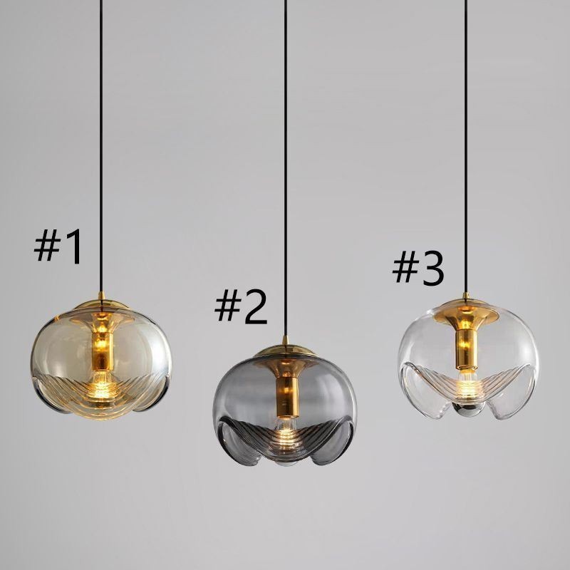 Staubblatt Glas Pendelleuchte Moderne minimalistische Schmiedeeisen Deckenleuchte