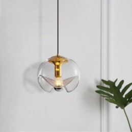 Staubblatt Glas Pendelleuchte Moderne minimalistische Schmiedeeisen Deckenleuchte