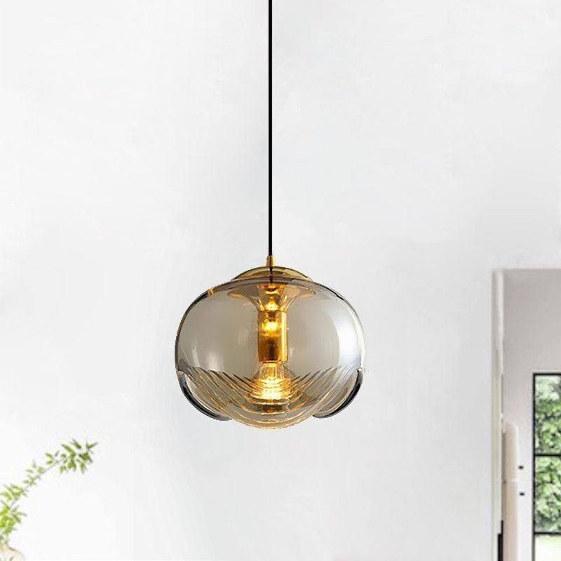 Staubblatt Glas Pendelleuchte Moderne minimalistische Schmiedeeisen Deckenleuchte