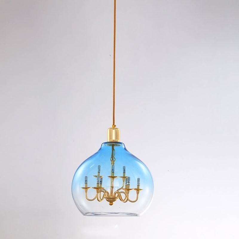 Glas Pendelleuchte Moderne Minimalistische Schmiedeeisen Deckenleuchte 9 Lichter