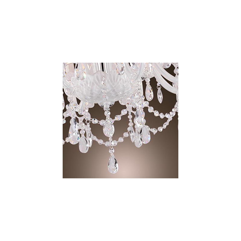 Kronleuchter Weiß Kristall Modern Living 8 Lichter