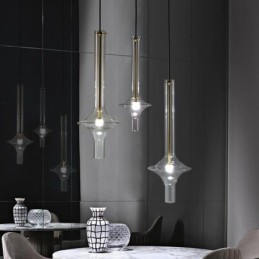 Glasröhre Pendelleuchte Moderne minimalistische Schmiedeeisen Deckenleuchte