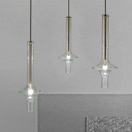 Glasröhre Pendelleuchte Moderne minimalistische Schmiedeeisen Deckenleuchte