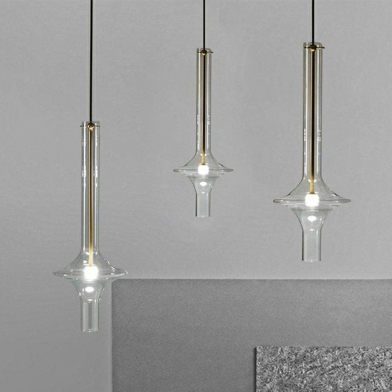 Glasröhre Pendelleuchte Moderne minimalistische Schmiedeeisen Deckenleuchte