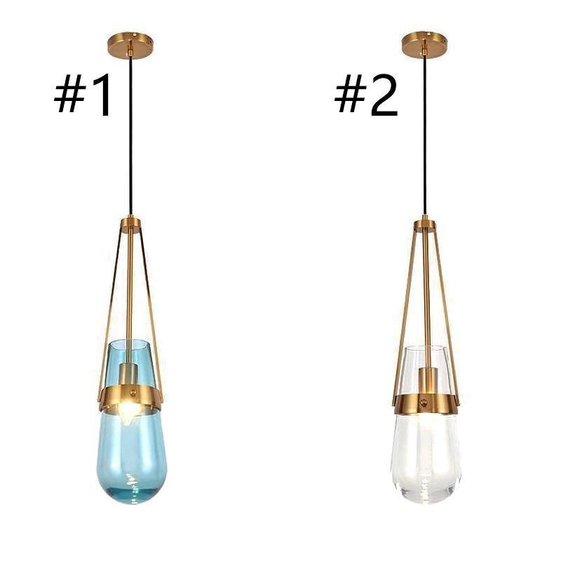 Wassertropfen Glas Pendelleuchte Moderne minimalistische Schmiedeeisen kleine Deckenleuchte