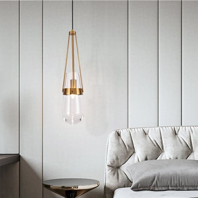 Wassertropfen Glas Pendelleuchte Moderne minimalistische Schmiedeeisen kleine Deckenleuchte
