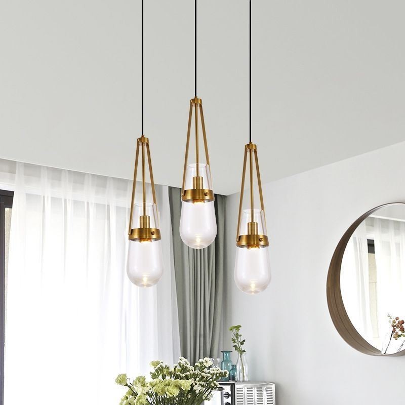 Wassertropfen Glas Pendelleuchte Moderne minimalistische Schmiedeeisen kleine Deckenleuchte