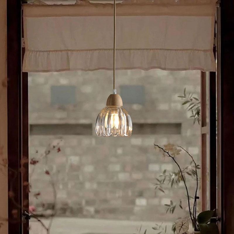 Glas Pendelleuchte Retro Pastoralen Stil Insel Deckenleuchte Gummi Holz Dekorative Lampe