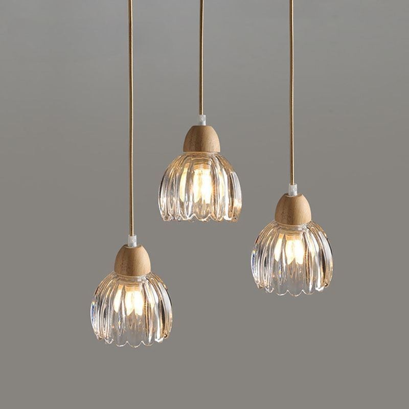 Glas Pendelleuchte Retro Pastoralen Stil Insel Deckenleuchte Gummi Holz Dekorative Lampe