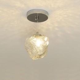 Glas Pendelleuchte Retro Dekolampe Eiswürfelförmiger Lampenschirm