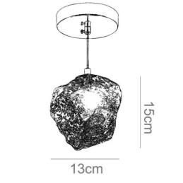 Glas Pendelleuchte Retro Dekolampe Eiswürfelförmiger Lampenschirm