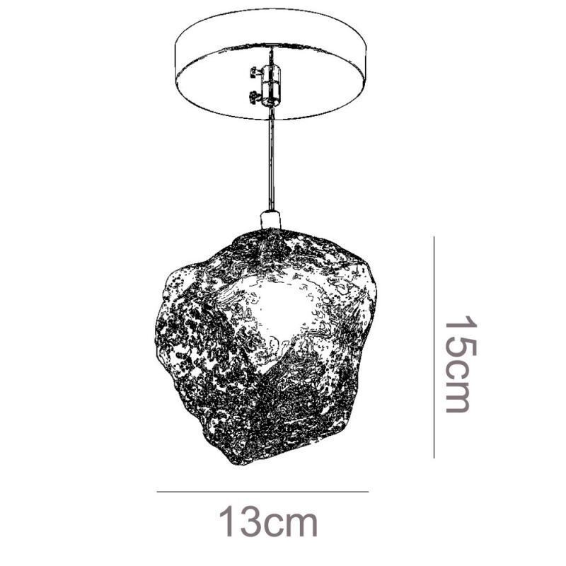Glas Pendelleuchte Retro Dekolampe Eiswürfelförmiger Lampenschirm