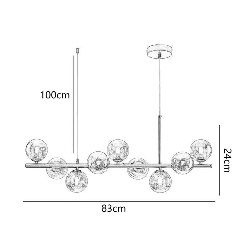 Pendelleuchte Moderne einfache magische Bohnen Molekular Schmiedeeisen Glas Deckenleuchte