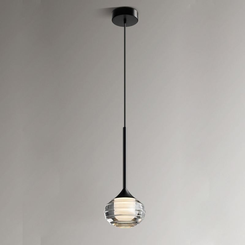 Einfache Glas Pendelleuchte Schwarz Dekorative Deckenleuchten