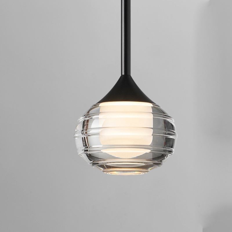 Einfache Glas Pendelleuchte Schwarz Dekorative Deckenleuchten