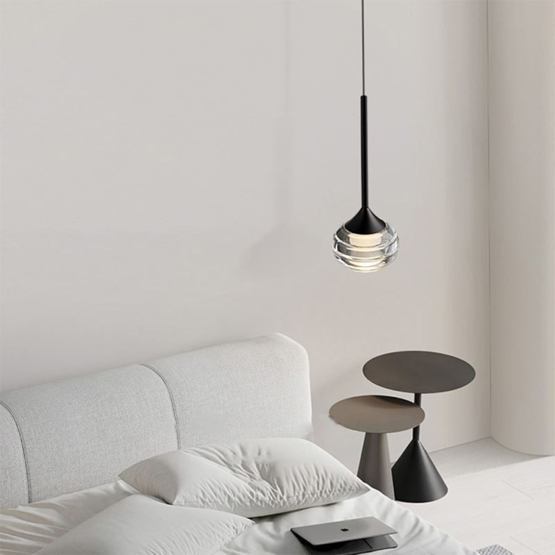 Einfache Glas Pendelleuchte Schwarz Dekorative Deckenleuchten