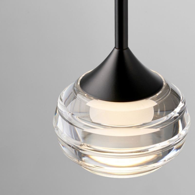 Einfache Glas Pendelleuchte Schwarz Dekorative Deckenleuchten
