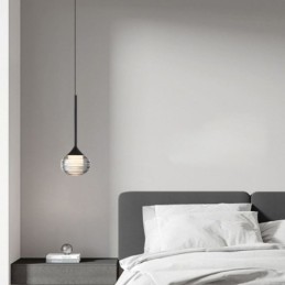 Einfache Glas Pendelleuchte Schwarz Dekorative Deckenleuchten