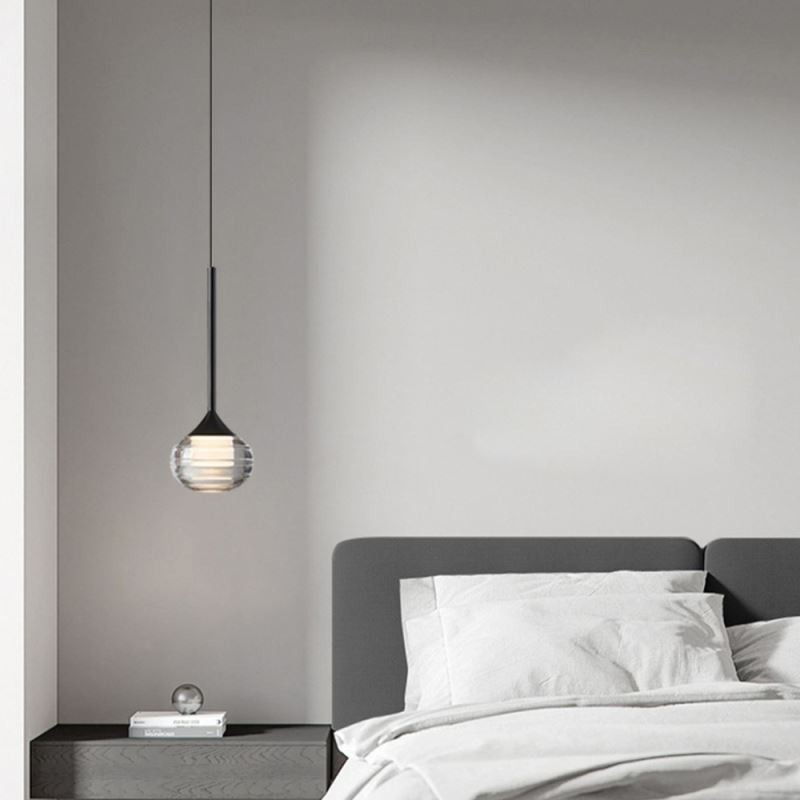 Einfache Glas Pendelleuchte Schwarz Dekorative Deckenleuchten