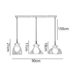 Moderne einfache Pendelleuchte wasserdurchlässiges Glas 3 Deckenleuchte Nachttischlampe