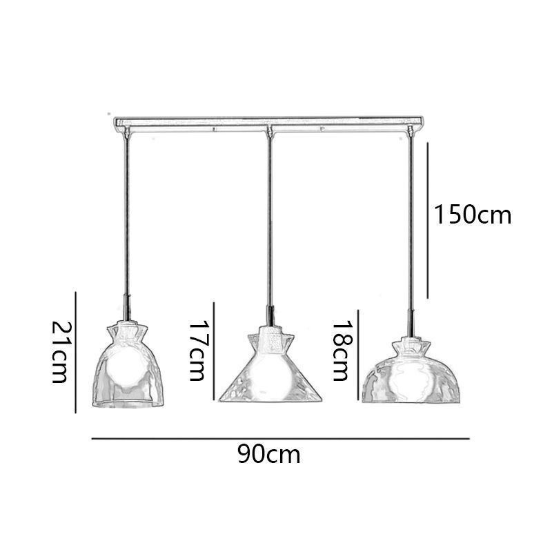 Moderne einfache Pendelleuchte wasserdurchlässiges Glas 3 Deckenleuchte Nachttischlampe