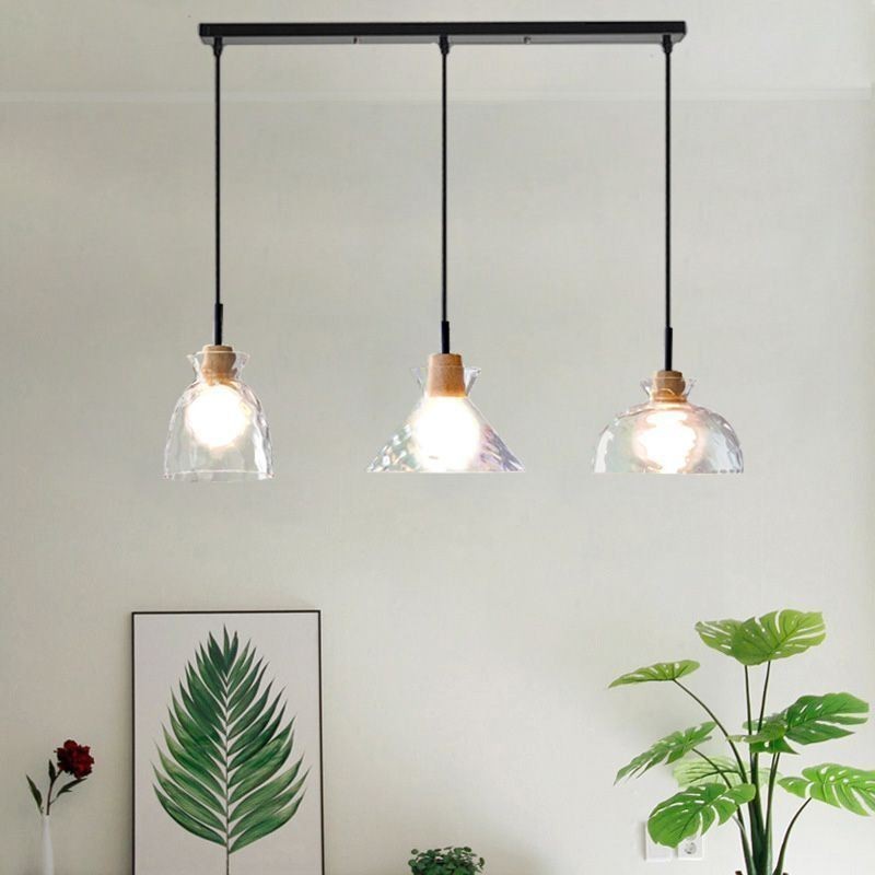 Moderne einfache Pendelleuchte wasserdurchlässiges Glas 3 Deckenleuchte Nachttischlampe
